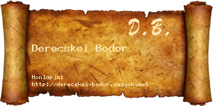 Derecskei Bodor névjegykártya